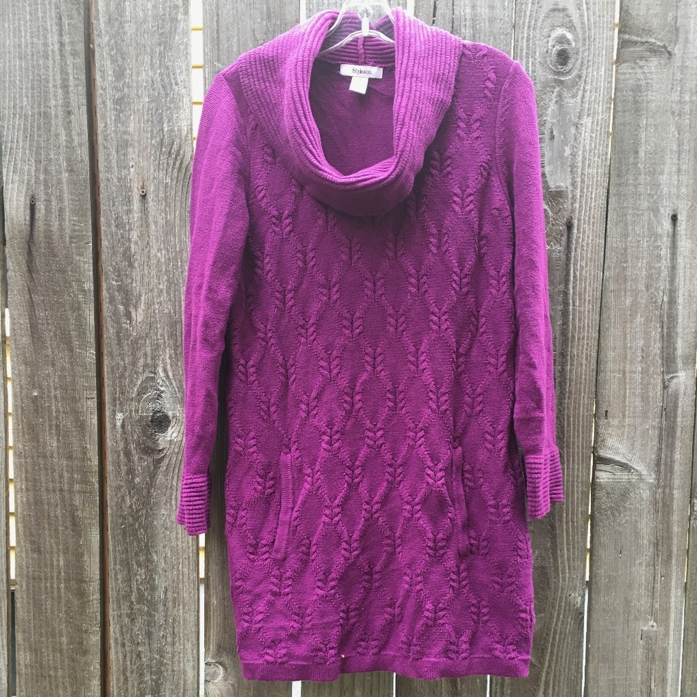 Style&Co - Purple cowl neck sweater Dress Size M